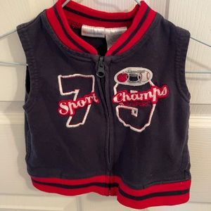 Baby boys kids connection sports champs red white blue vest full zipper size 12M